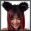Black & Red Cat Clip-on Ears -Smiffys Sales 10 Black and red cat model1 frame