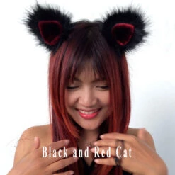 Furry Ears -Natural- Teardrop Style 39 Furry Ears -Natural- Teardrop Style -Smiffys Sales 10 Black and red cat model1 titled