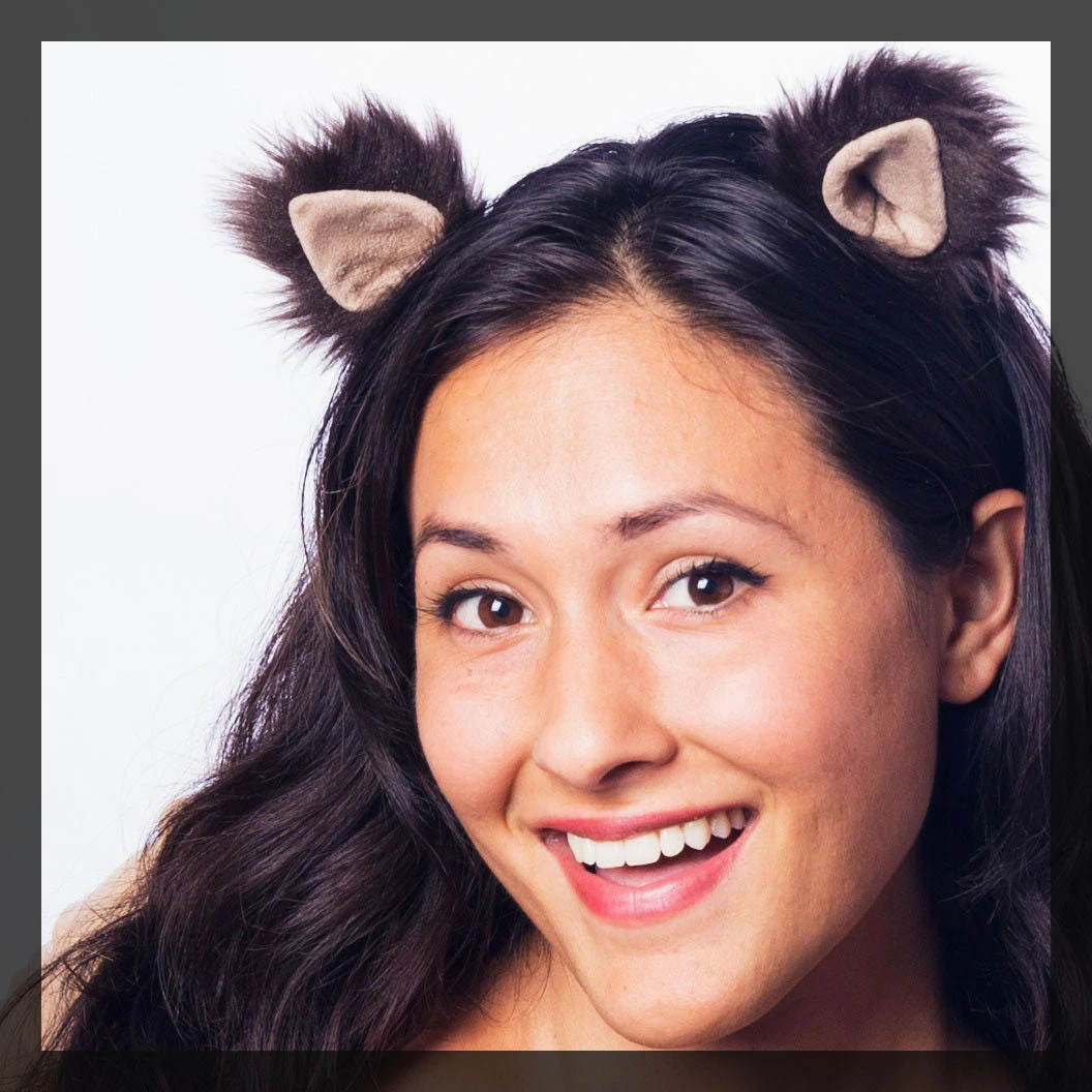 Dark Brown Wolf Clip-on Ears 3 Dark Brown Wolf Clip-on Ears