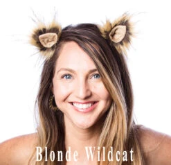 Furry Ears -Natural- Teardrop Style 30 Furry Ears -Natural- Teardrop Style -Smiffys Sales 4 Blonde wildcat model titled