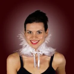 Feather Choker -Smiffys Sales Featherchoker white model front