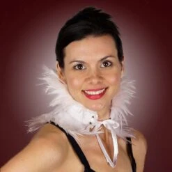 Feather Choker -Smiffys Sales Featherchoker white model side