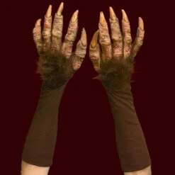 Brown Beast Costume Gloves (brown Fabric)