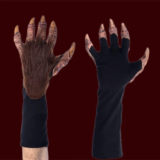 Brown Beast Costume Gloves (black Fabric) - Image 2