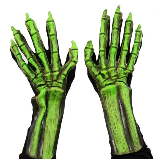 UV Reactive Green Skeleton Gloves - Image 2