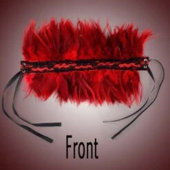 Feather Choker -Smiffys Sales Redchokerfrontbkgrd
