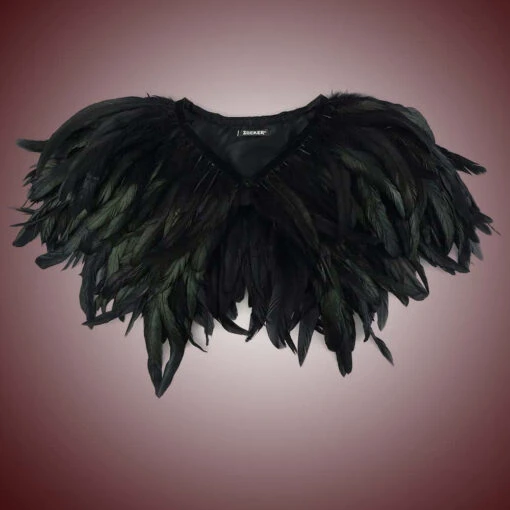 High Collar Feather Cape - Image 2