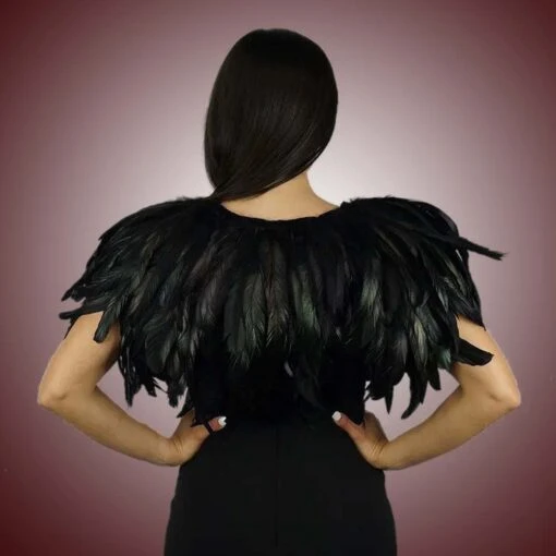 High Collar Feather Cape - Image 4